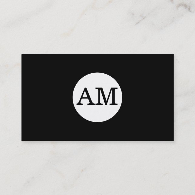 Vit cirkulär av serietyp, Monogram Baby Pulver Visitkort (Framsida)