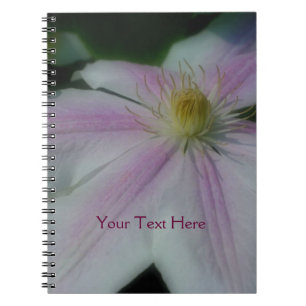 Vit Clematis-blommans Personlig Anteckningsbok Med Spiral