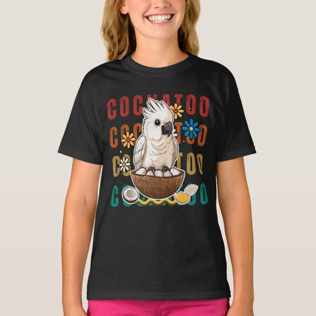Vit cockatofågel t shirt (Framsida)