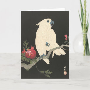 Vit Cockatoo - japanskt findesignkort Kort