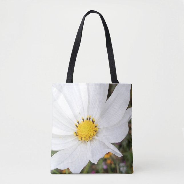Vit Cosmos Blomster Väskor (Framsida)