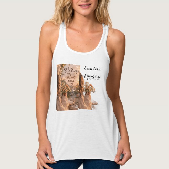 Vit crop tank top linne med racerback  (Framsida)