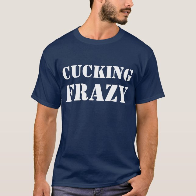 vit Cucking Frazy | Ruged Geek Crazy Boy T Shirt (Framsida)