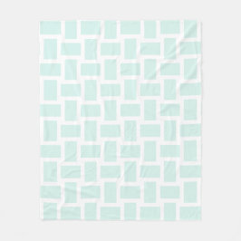 Vit & Cyan Grön Pastell Vävd Design Fleecefilt