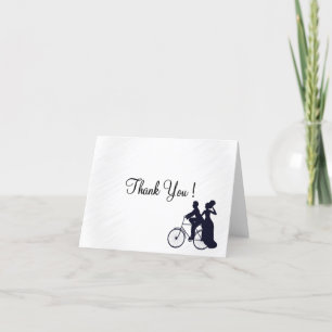 Vit cykel Bröllop Tack Blank insida Kort