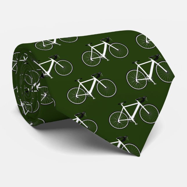 Vit cykel på Grönten Skog Slips (Rullad)