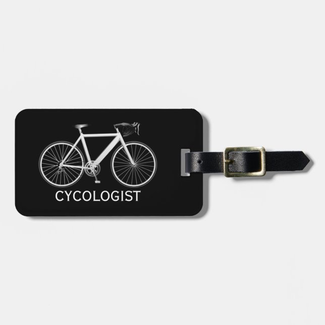 Vit cykel på svart bagagebricka (Horisontell Framsida)