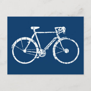 vit cykel vykort