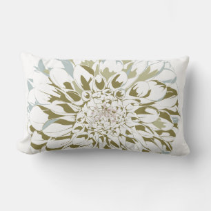 Vit Dahlia Blommig Design Lumbarkudde