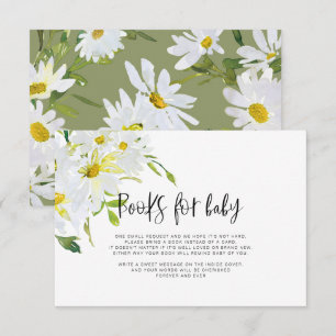 Vit daisy Baby Shower Bokar för Baby Card Tilläggskort