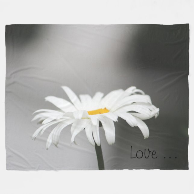 Vit Daisy blomma Fleecefilt (Framsidan (Horisontell))