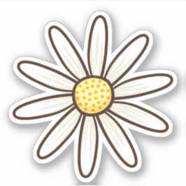 Vit daisy blomma klistermärken