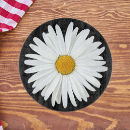Vit Daisy blomma på svart Blommigt