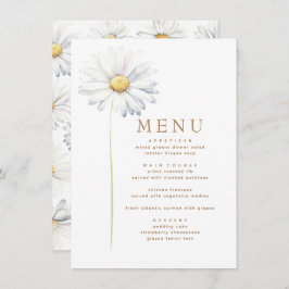 Vit Daisy Blommans Elegant Wildblomme Thned Menu Meny