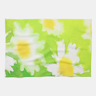 Vit Daisy Blommigt Kitche Towel Kökshandduk