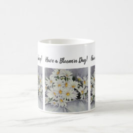 Vit Daisy Bouquet Watercolor Flowers Kaffemugg
