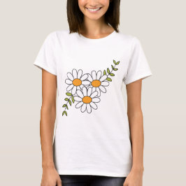 Vit daisy bunt t shirt