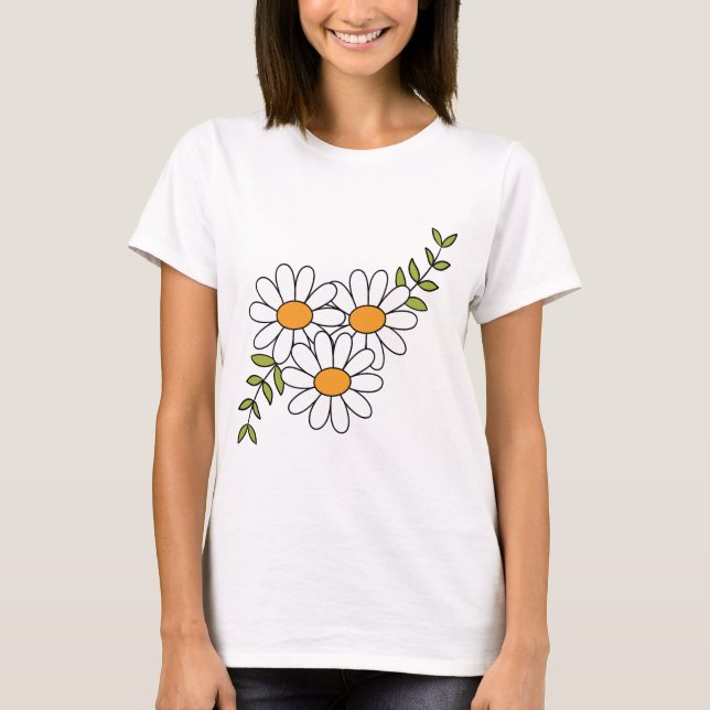 Vit daisy bunt t shirt (Framsida)