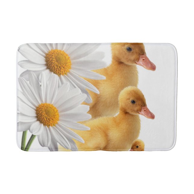 Vit Daisy Chickar Bathroom Bath Mat Badrumsmatta (Framsidan)