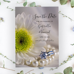Vit Daisy Diamond Ring Bröllop spara datum Datumet