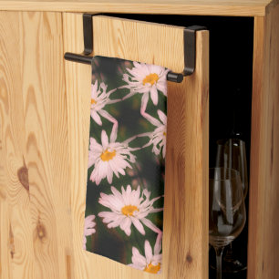 Vit Daisy Flower Abstrakt Mönster Kökshandduk