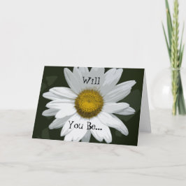 Vit Daisy Flower blir min bridesmaid Inbjudan