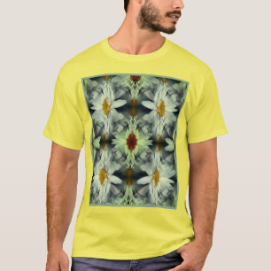 Vit Daisy Flower Petals Abstrakt T Shirt