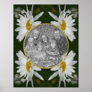 Vit Daisy Flower Ram Skapar ditt eget foto Poster