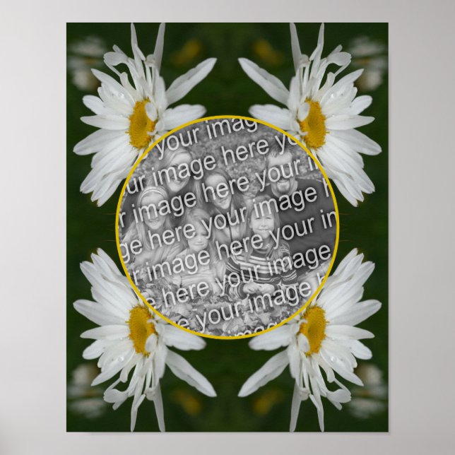 Vit Daisy Flower Ram Skapar ditt eget foto Poster (Framsidan)