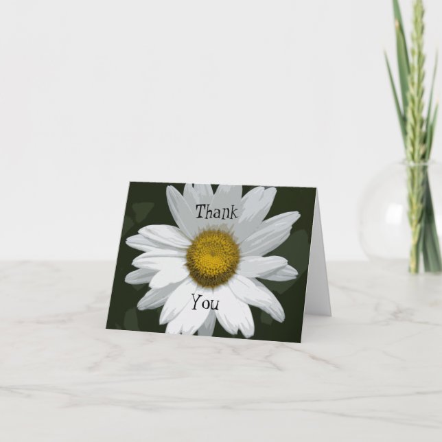 Vit Daisy Flower Tack Kort (Framsida)