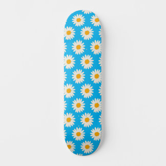Vit Daisy Flowers Mönster Skateboard