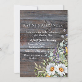 Vit Daisy Foto QR-kod Bröllop Inbjudningar