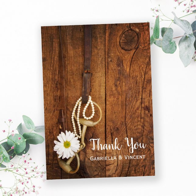 Vit Daisy Horse Bit Westerna Bröllop Tack Kort (Skapare uppladdad)