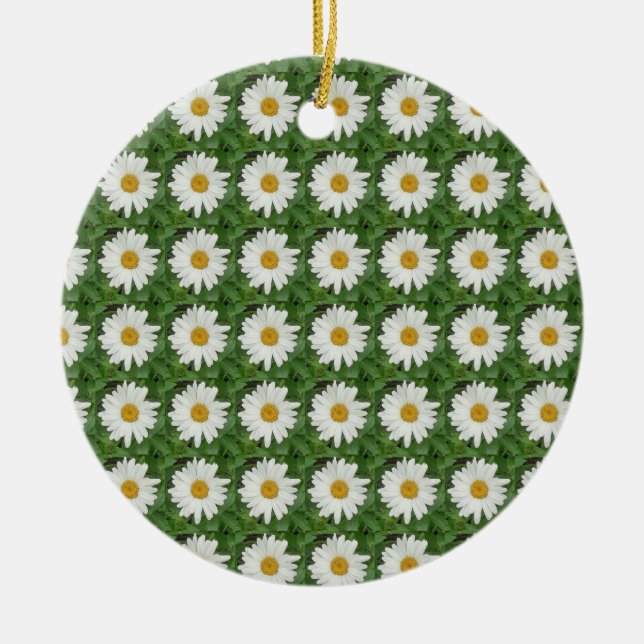Vit Daisy Julgransprydnad Keramik (Framsidan)