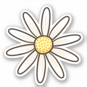 Vit daisy klistermärken