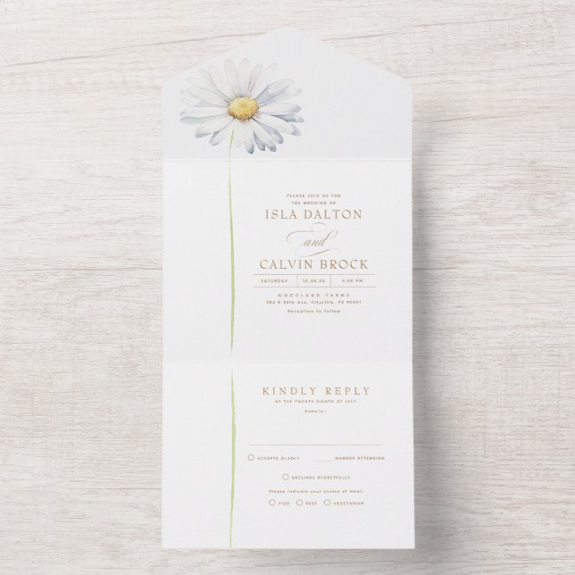 Vit Daisy, lägsta minimalistiska Elegant Boho Bröl (Insida)