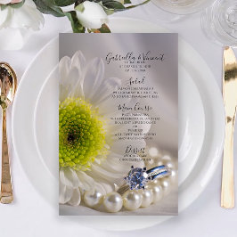 Vit Daisy och Diamond Ring Bröllop Menu