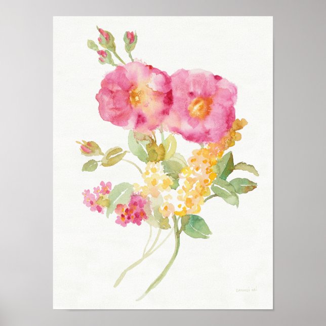 Vit Daisy på blå Poster (Framsidan)