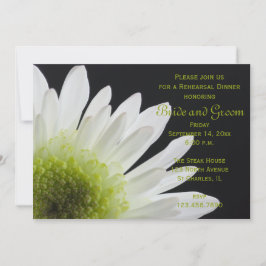 Vit Daisy på Svarta Bröllop Rehearsal Middag Inbjudningar