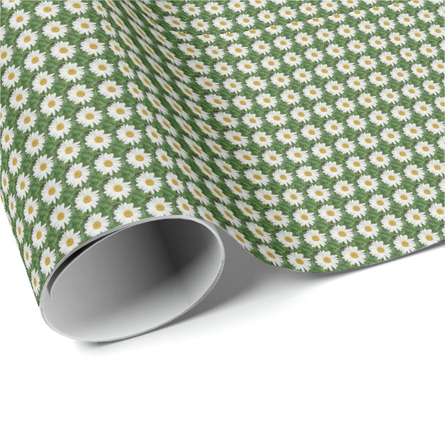 Vit Daisy Presentpapper (Rullad Hörn)