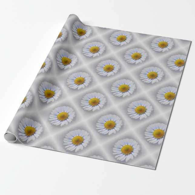 vit daisy presentpapper (Utrullad)