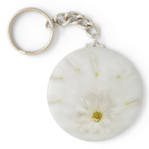 Vit Daisy, rundad nyckelkedja
