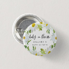 Vit Daisy | Sommarblogg för babyskor, blommigt Knapp