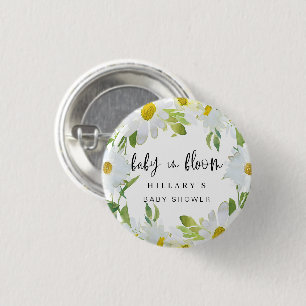 Vit Daisy Sommarblogg för babyskor, blommigt Knapp
