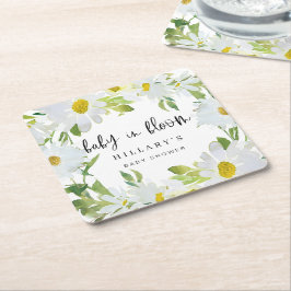 Vit Daisy | Sommarblogg för babyskor, blommigt Underlägg Papper Kvadrat