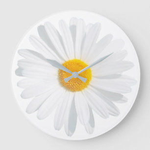 vit daisy stor klocka