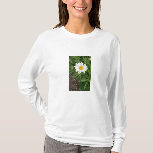 Vit Daisy SweatShirt T Shirt (Framsida)