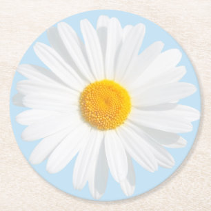 vit daisy underlägg papper rund