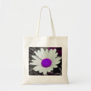 Vit Daisy (w/Lila) Tote Bag Tygkasse