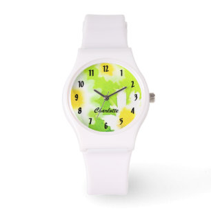 Vit Daisy Watch med Personlig Namn Armbandsur